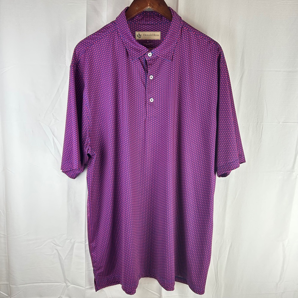 Donald Ross Sportswear Men's‎ XL Bull Skull Print Golf Polo Shirt Cedar Ridge